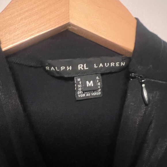 NWT Vintage Ralph Lauren Black Label Mock Neck Midi Dress Minimalist Size Medium - Picture 3 of 7